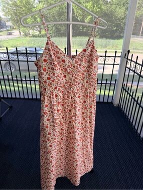 Old Navy Cream Sundress with Red Strawberry Print